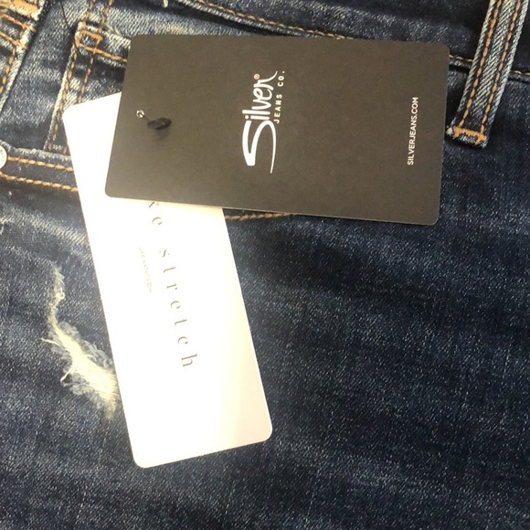 SILVER Brand Boyfriend High Waisted Jean Shorts Distressed Size 20W | NWT - Picture 3 of 6